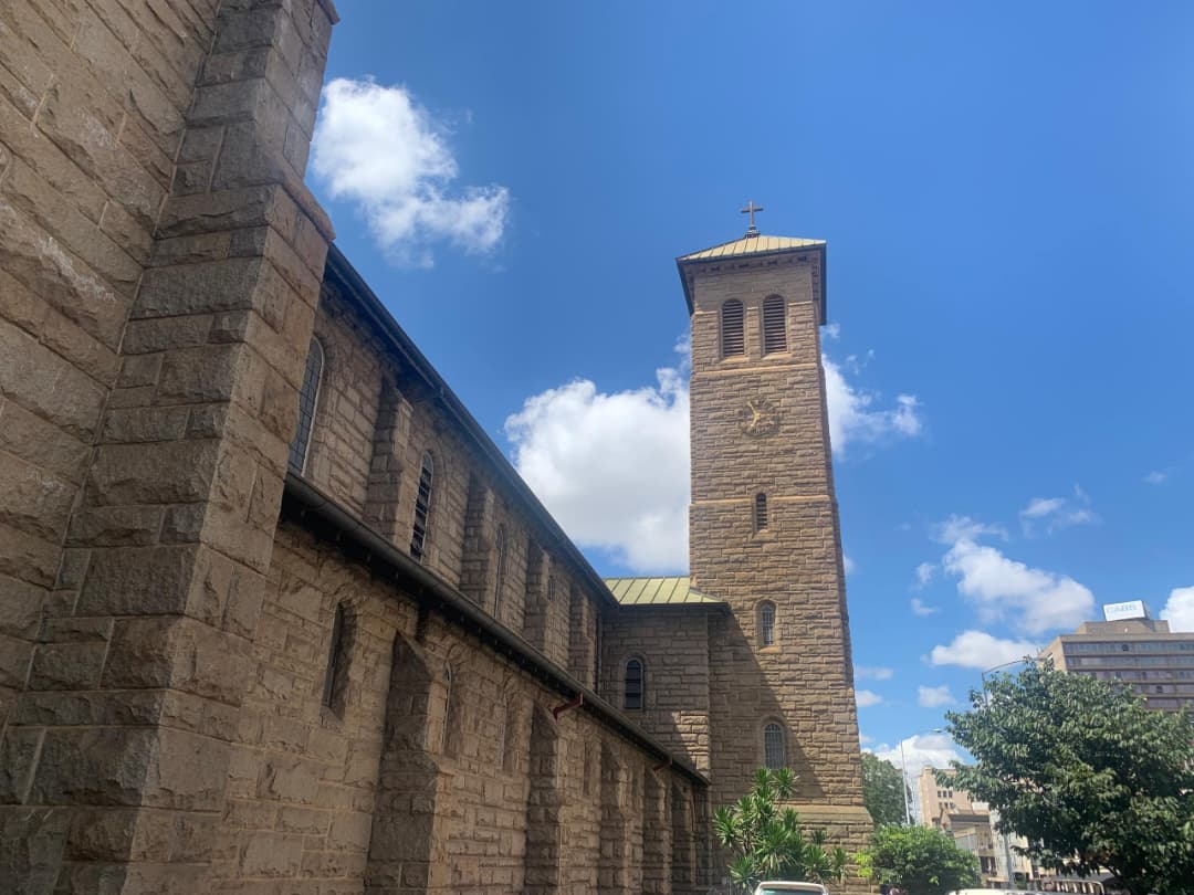 Harare City Centre historic architecture and cathedral tower